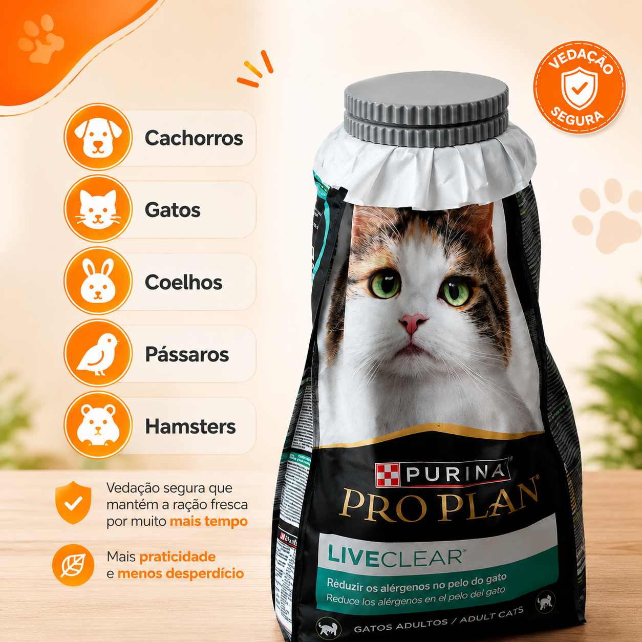 PetFresh - Tampa Veda Saco de Ração 100% Hermética