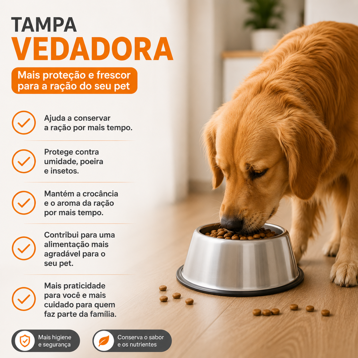 Kit 2  Tampa Veda Saco de Ração PetFresh -100% Hermética
